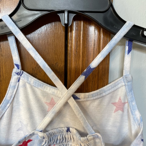 JUMPING BEANS UGC Girls Size 6x American flag tank dress blue red stars tie dye - Picture 7 of 12